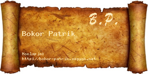 Bokor Patrik névjegykártya