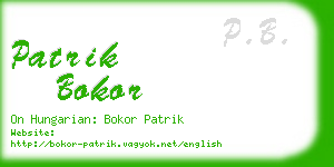 patrik bokor business card